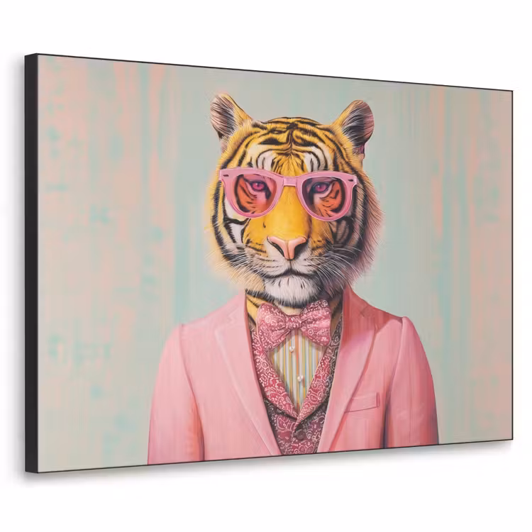 Art Frame - Tijger - Strik - Jasje - Roze — 1