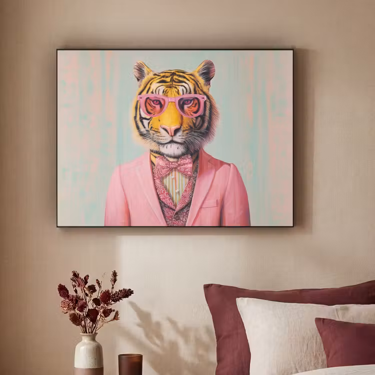 Art Frame - Tijger - Strik - Jasje - Roze — 3