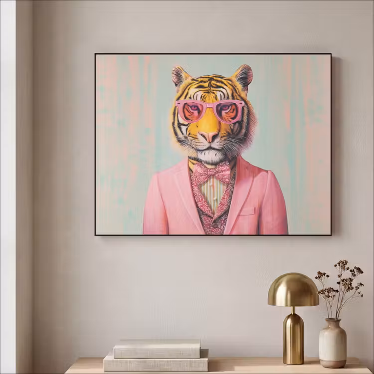 Art Frame - Tijger - Strik - Jasje - Roze — 5