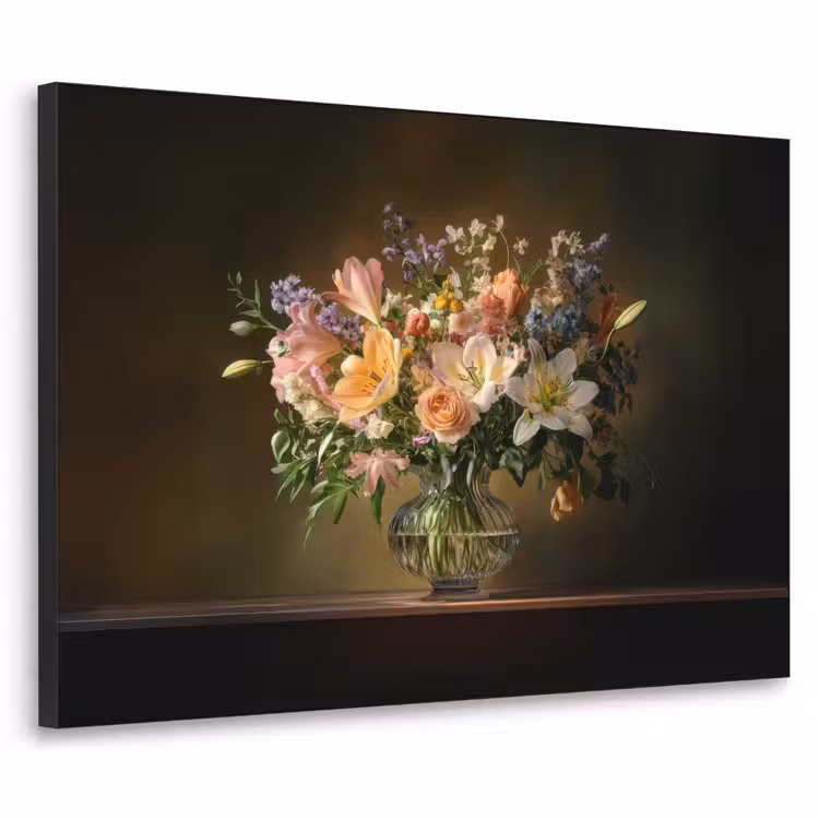 Art Frame - Glazen - Bloemen - Boeket - Kleuren — 1