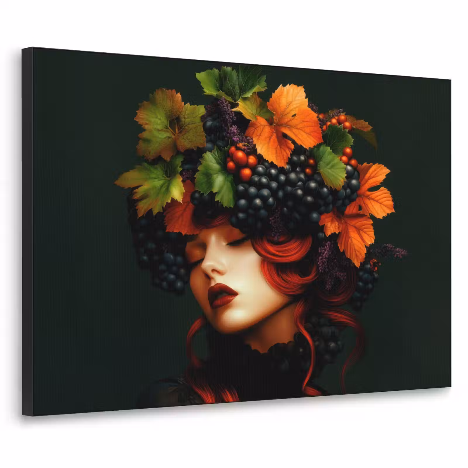 Art Frame - Vrouw - Rood - Groen - Druiven — 1