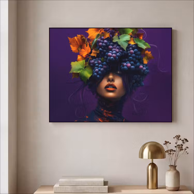 Art Frame - Vrouw - Paars - Druiven — 5