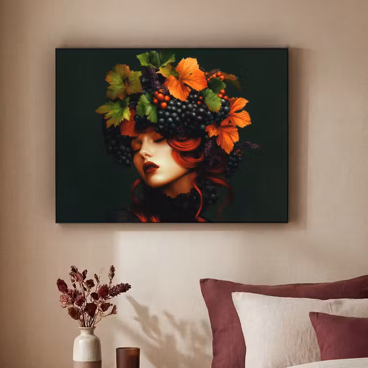Art Frame - Vrouw - Rood - Groen - Druiven — 3