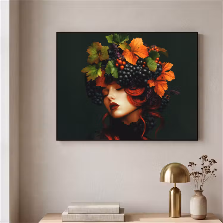 Art Frame - Vrouw - Rood - Groen - Druiven — 5