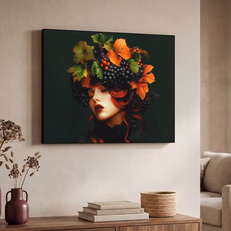 Art Frame - Vrouw - Rood - Groen - Druiven — 7
