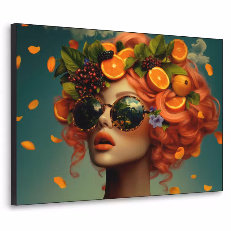 Art Frame - Vrouw - Sinaasappel - Bessen - Oranje — 1