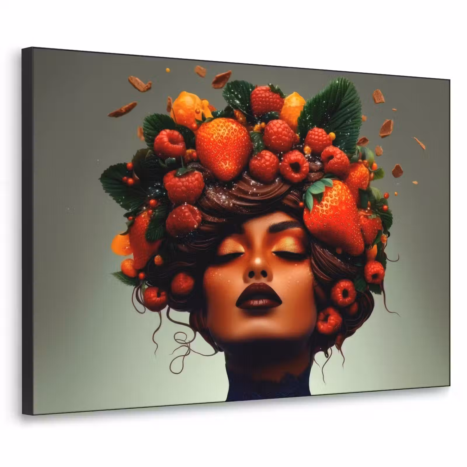 Art Frame - Vrouw - Chocolade - Frambozen - Aardbeien - Koekjes — 1