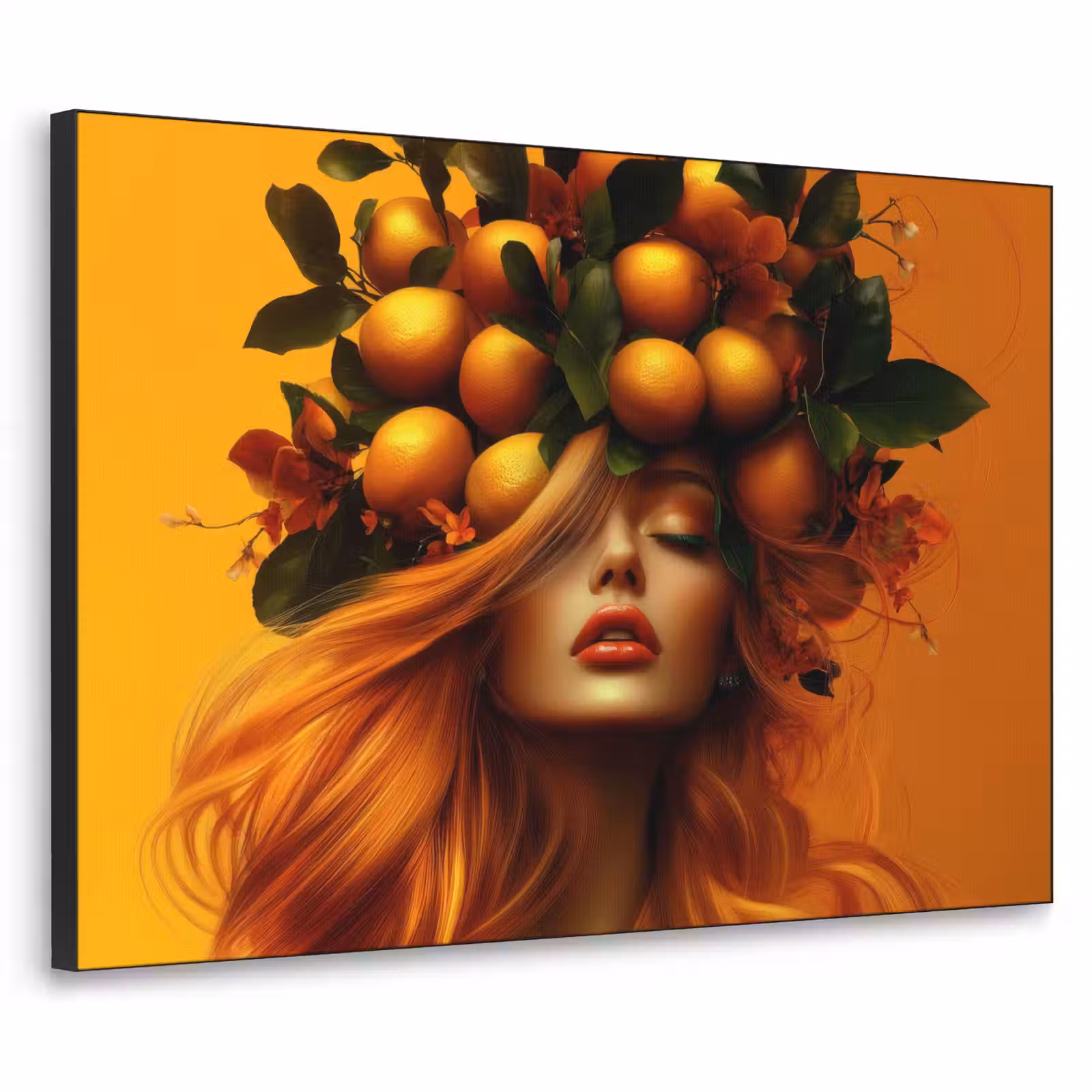 Art Frame - Vrouw - Citroenen - Bloesem - Geel — 1