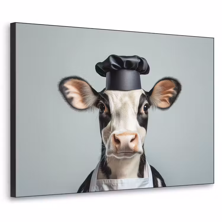 Art Frame - Koe - Zwart - Wit - Kok — 1