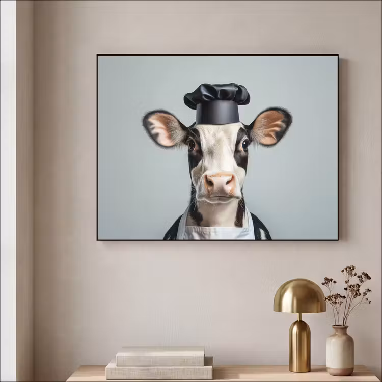 Art Frame - Koe - Zwart - Wit - Kok — 5