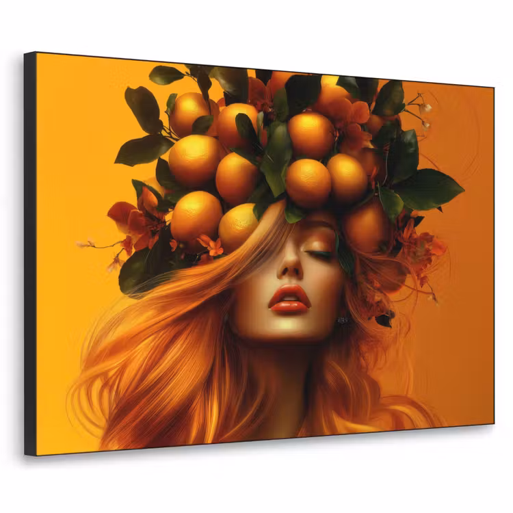 Art Frame - Vrouw - Citroenen - Bloesem - Geel — 1