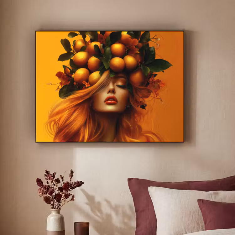 Art Frame - Vrouw - Citroenen - Bloesem - Geel — 3