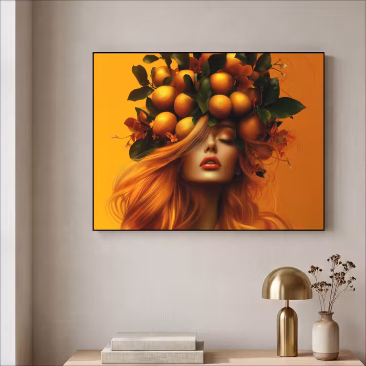 Art Frame - Vrouw - Citroenen - Bloesem - Geel — 5