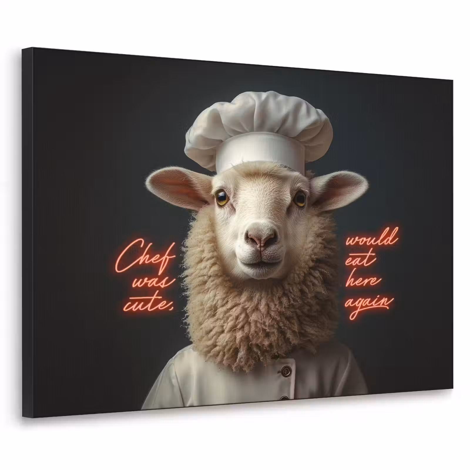 Art Frame - Schaap - Kokskleding - Neon - Quote — 1