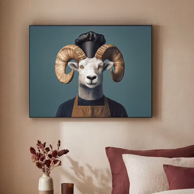 Art Frame - Geit - Hoorns - Kokskleding — 3