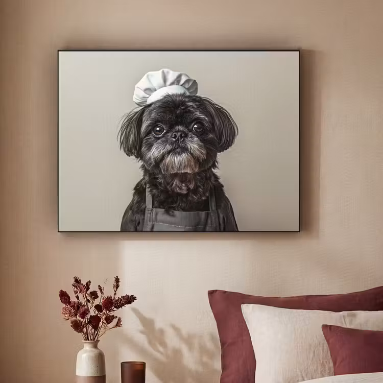 Art Frame - Kokskleding - Zwart - Hondje — 3