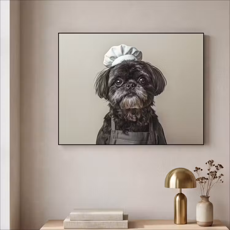Art Frame - Kokskleding - Zwart - Hondje — 5