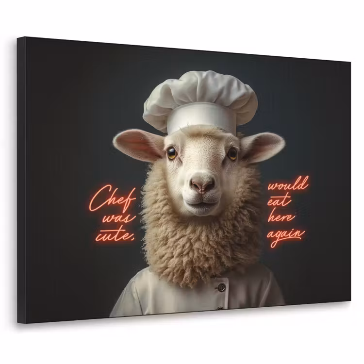 Art Frame - Schaap - Kokskleding - Neon - Quote — 1