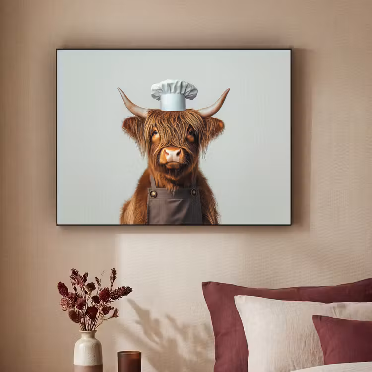 Art Frame - Schotse Hooglander - Bruin - Hoorns - Kokskleding — 3
