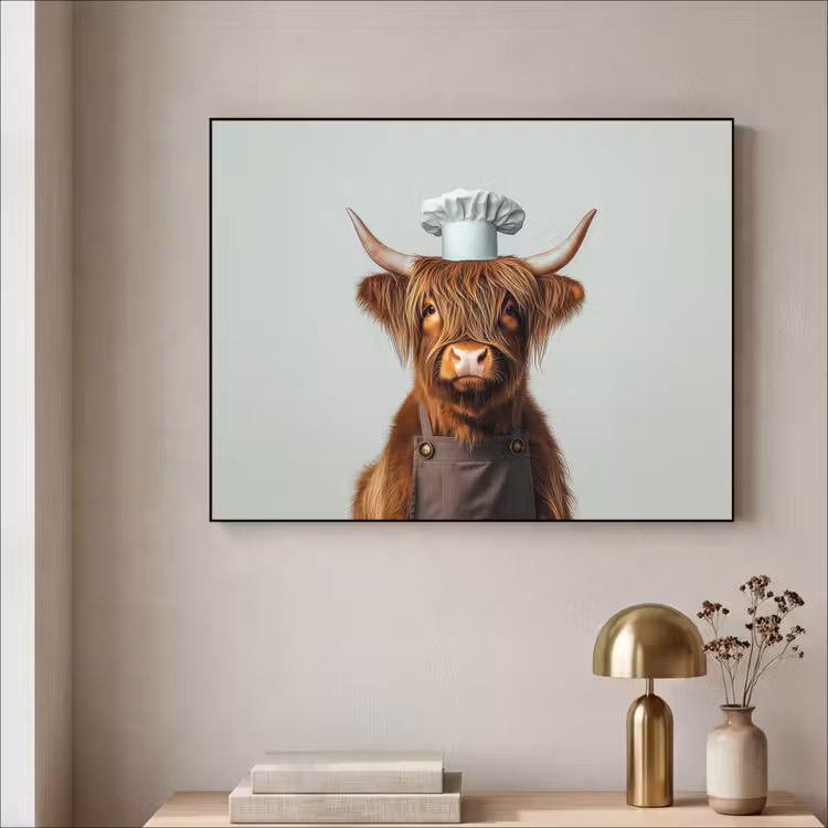 Art Frame - Schotse Hooglander - Bruin - Hoorns - Kokskleding — 5