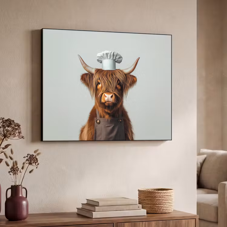 Art Frame - Schotse Hooglander - Bruin - Hoorns - Kokskleding — 7