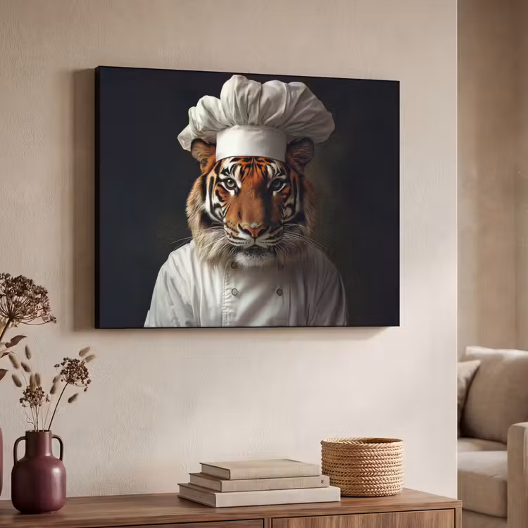 Art Frame - Tijger - Kokskleding - Bruin — 7