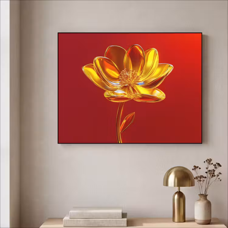 Art Frame - Bloem - Goud - Glazen — 5