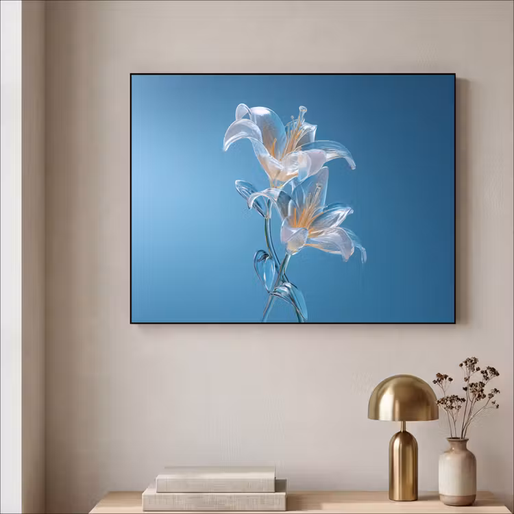 Art Frame - Lelies - Blauw - Glazen — 5