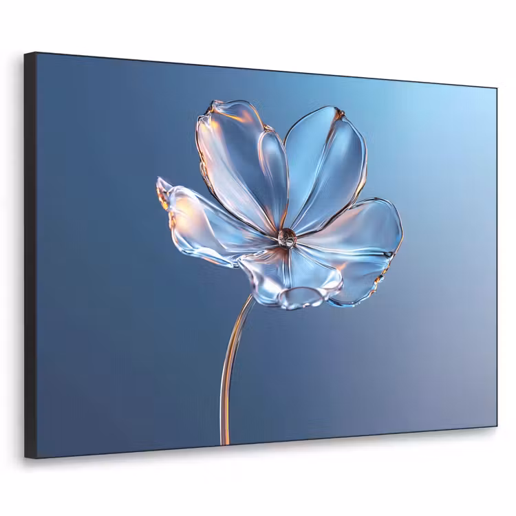 Art Frame - Blauw - Bloem - Glazen - Sierlijk — 1