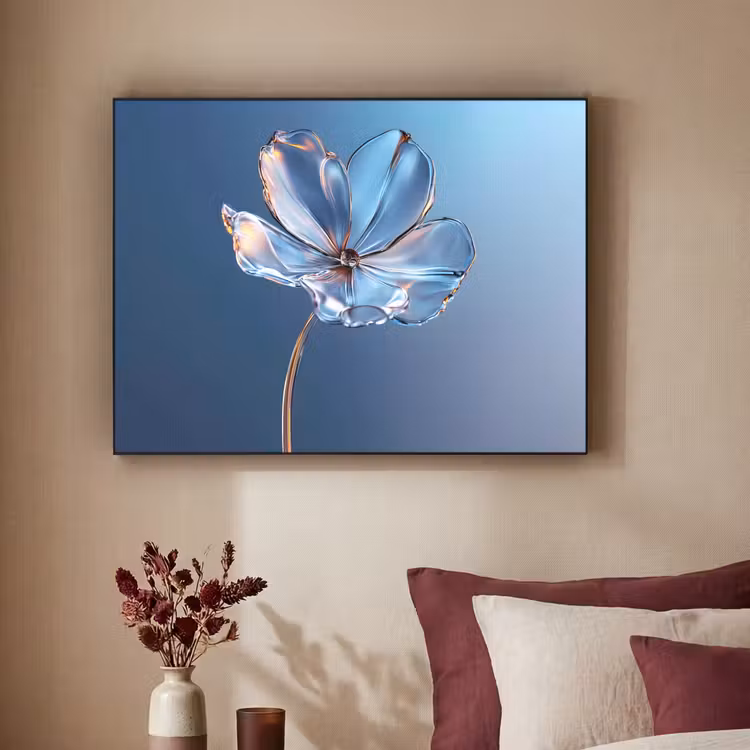 Art Frame - Blauw - Bloem - Glazen - Sierlijk — 3