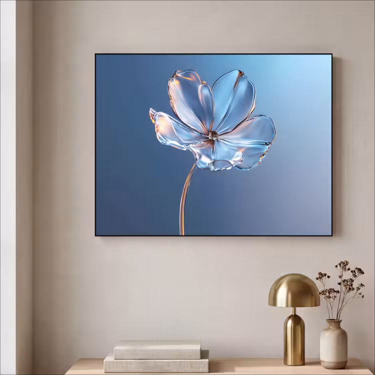 Art Frame - Blauw - Bloem - Glazen - Sierlijk — 5