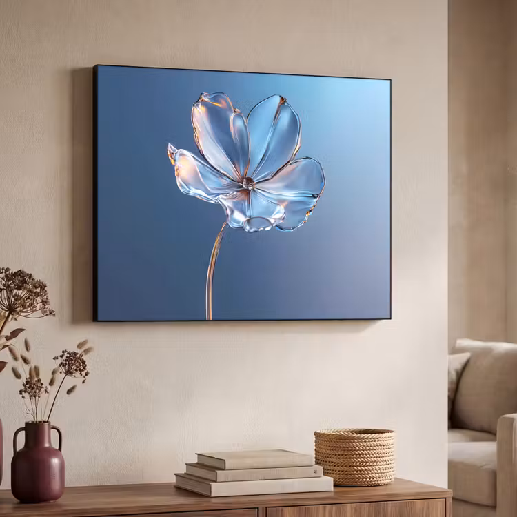 Art Frame - Blauw - Bloem - Glazen - Sierlijk — 7