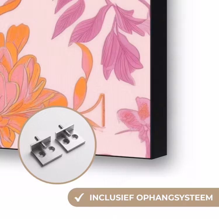Art Frame - Bloemenpatroon - Roze - Oranje - Bloemen — 6
