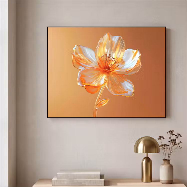 Art Frame - Glazen - Bloem - Oranje — 5