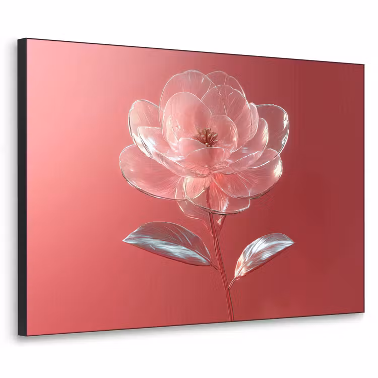 Art Frame - Sierlijk - Bloem - Roze - Glazen — 1