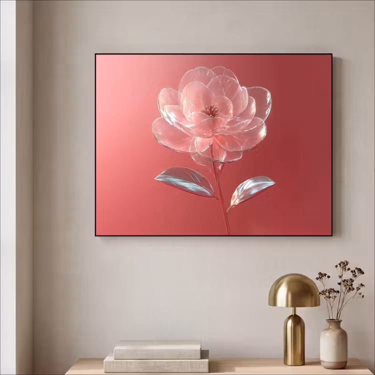 Art Frame - Sierlijk - Bloem - Roze - Glazen — 5