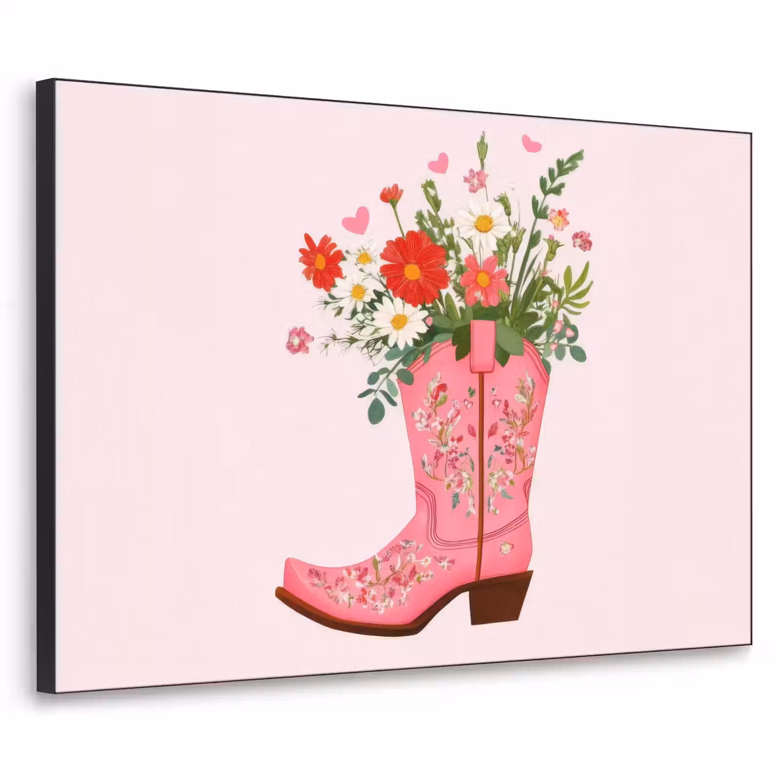 Art Frame - Cowboylaarzen - Roze - Boeket - Bloemen — 1