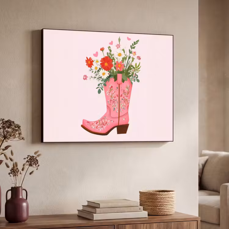 Art Frame - Cowboylaarzen - Roze - Boeket - Bloemen — 7