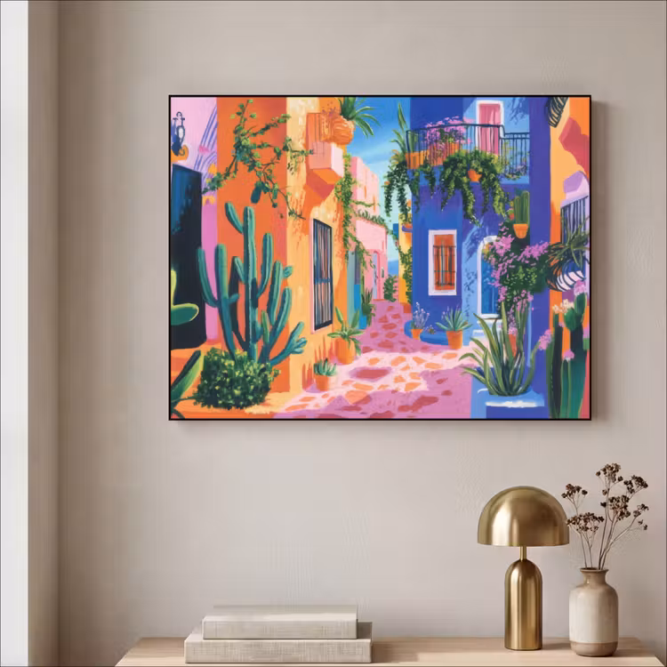 Art Frame - Geel - Blauw - Oranje - Huis — 5