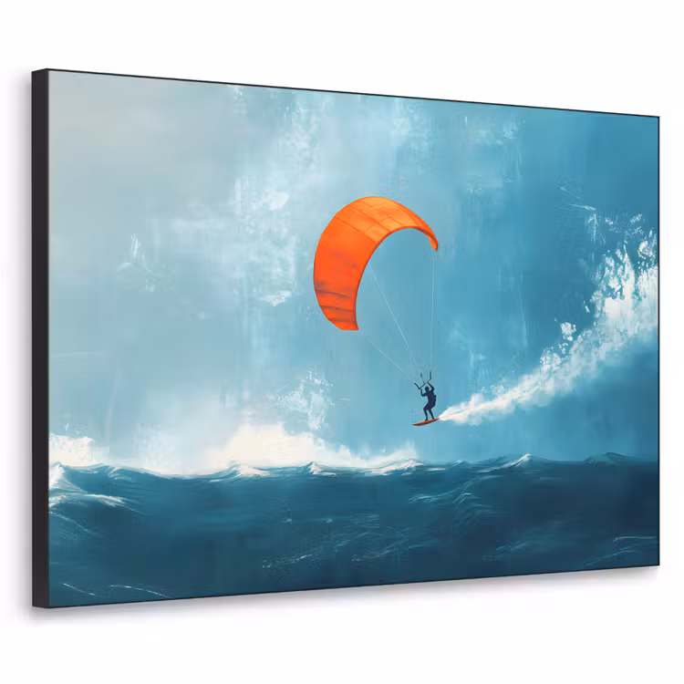 Art Frame - Kitesurfer - Oranje - Zee - Lucht — 1