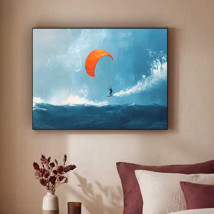 Art Frame - Kitesurfer - Oranje - Zee - Lucht — 3