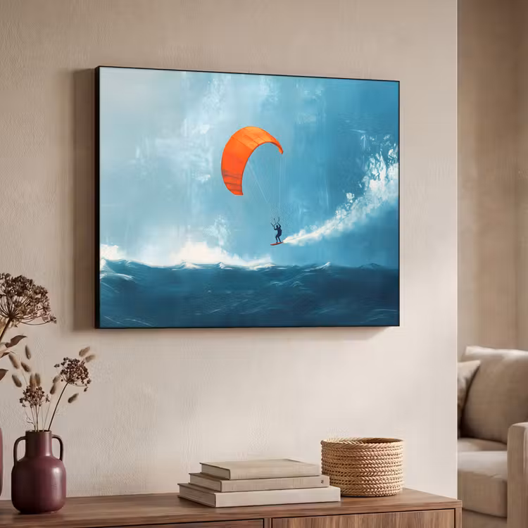 Art Frame - Kitesurfer - Oranje - Zee - Lucht — 7