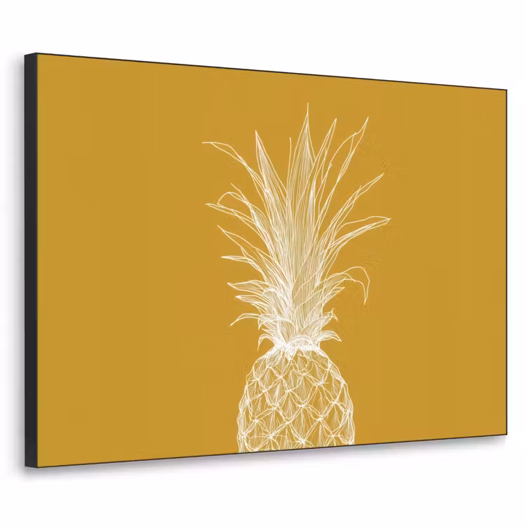 Art Frame - Lijnillustratie - Ananas - Bladkroon - Okergeel — 1