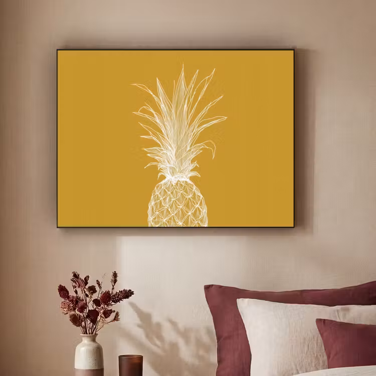Art Frame - Lijnillustratie - Ananas - Bladkroon - Okergeel — 3