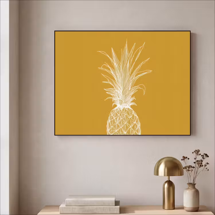 Art Frame - Lijnillustratie - Ananas - Bladkroon - Okergeel — 5