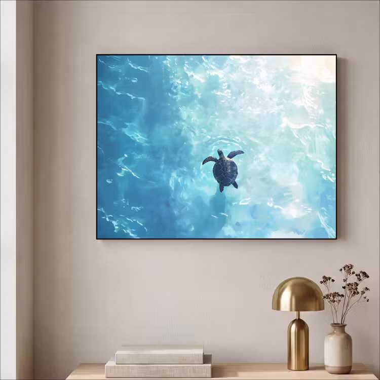 Art Frame - Schildpad - Zee - Blauw - Schittering — 5