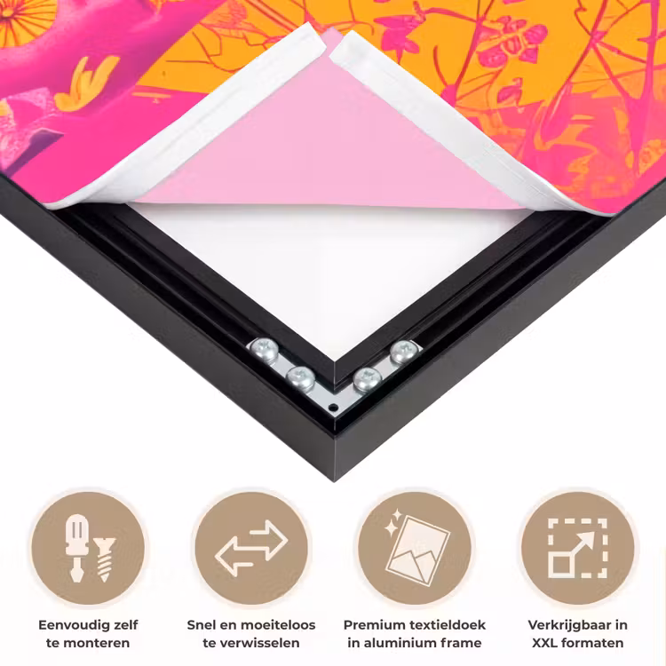 Art Frame - Bloemen - Vrouw - Kimono - Roze — 4