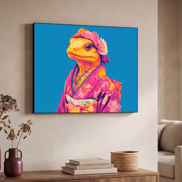 Art Frame - Bloemenkrans - Hagedis - Kimono - Paars — 7