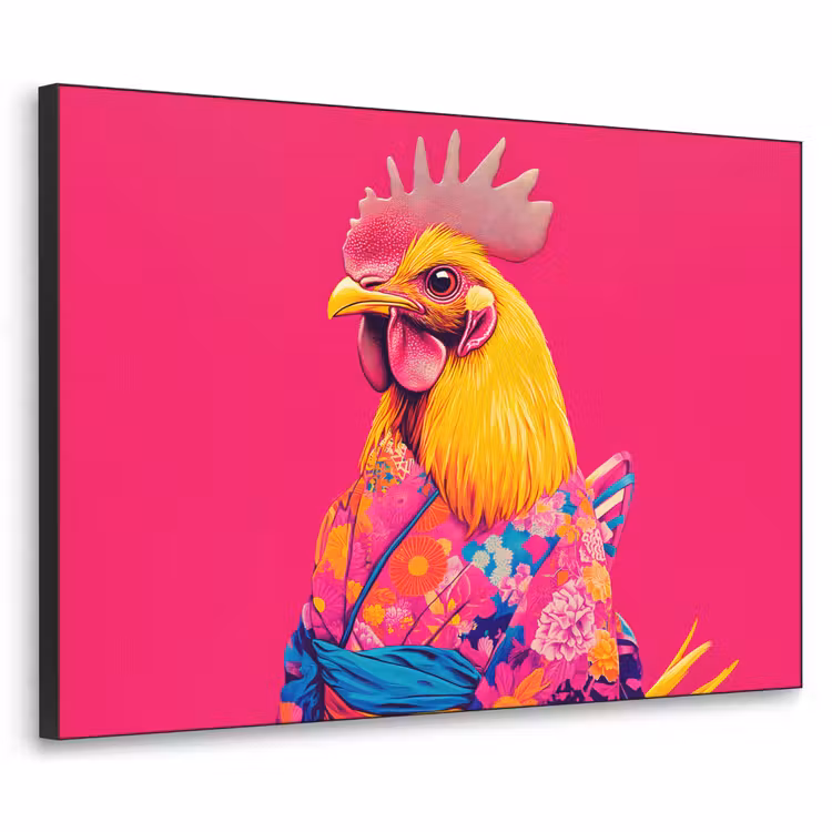 Art Frame - Haan - Kleurrijk - Kimono - Roze — 1