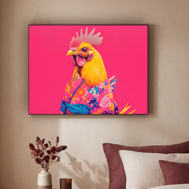 Art Frame - Haan - Kleurrijk - Kimono - Roze — 3
